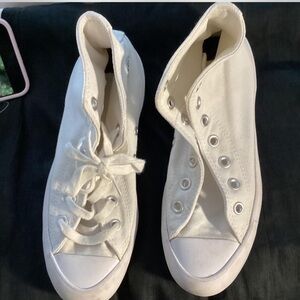 White platform converse size 7